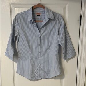 Thomas Pink Light Blue Pinstripe Shirt 100% Cotton Size 8
